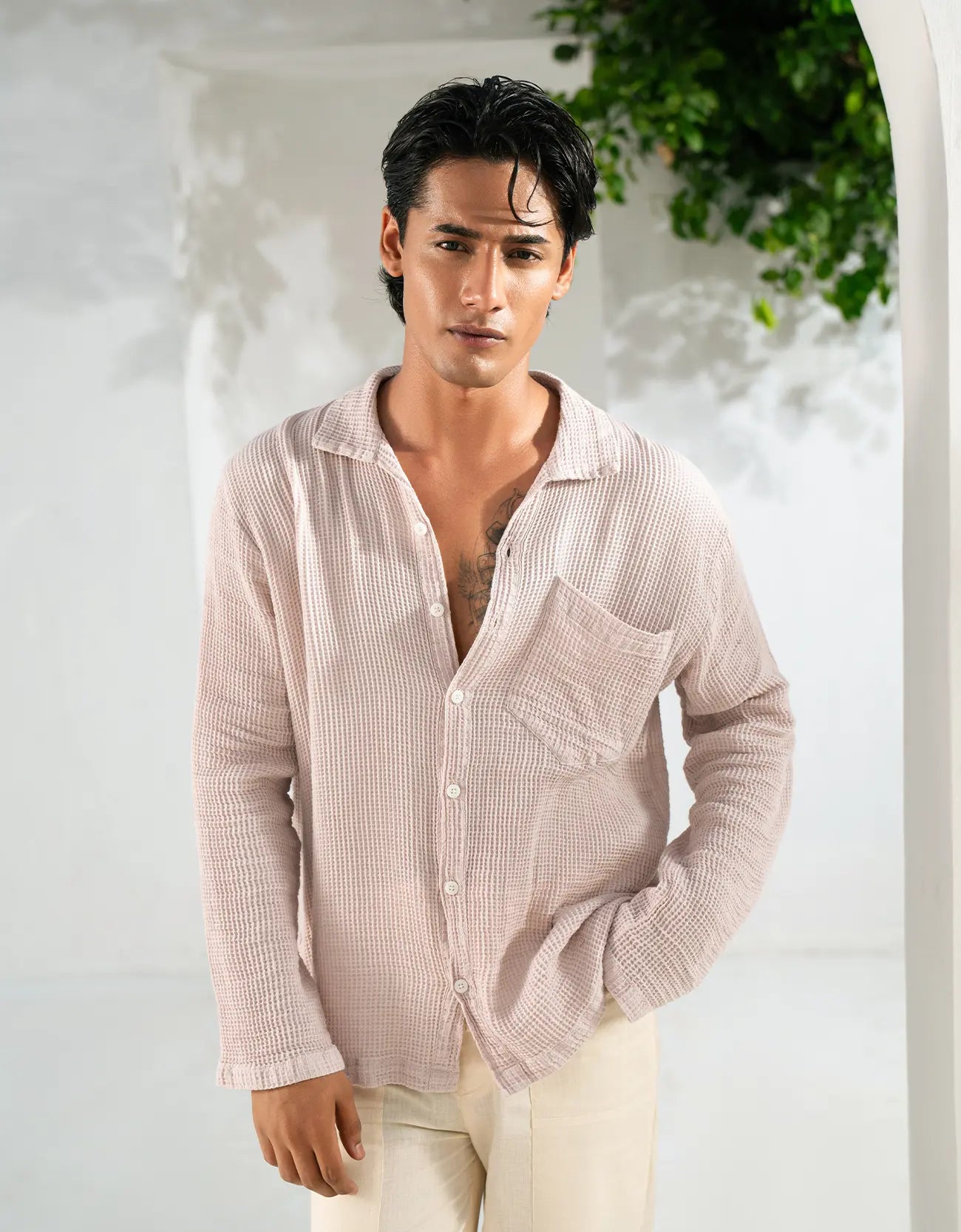 TEXTURED SHIRT WITH POCKET