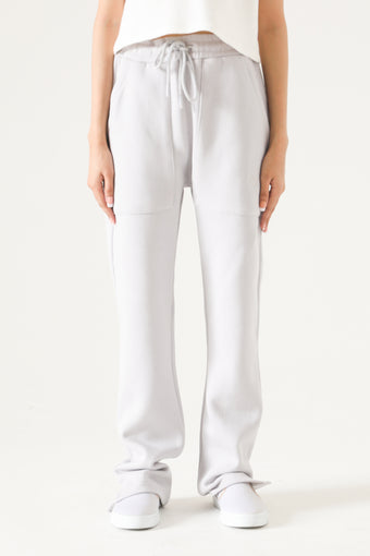 STRAIGHT FLEECE TROUSER WITH SLIT