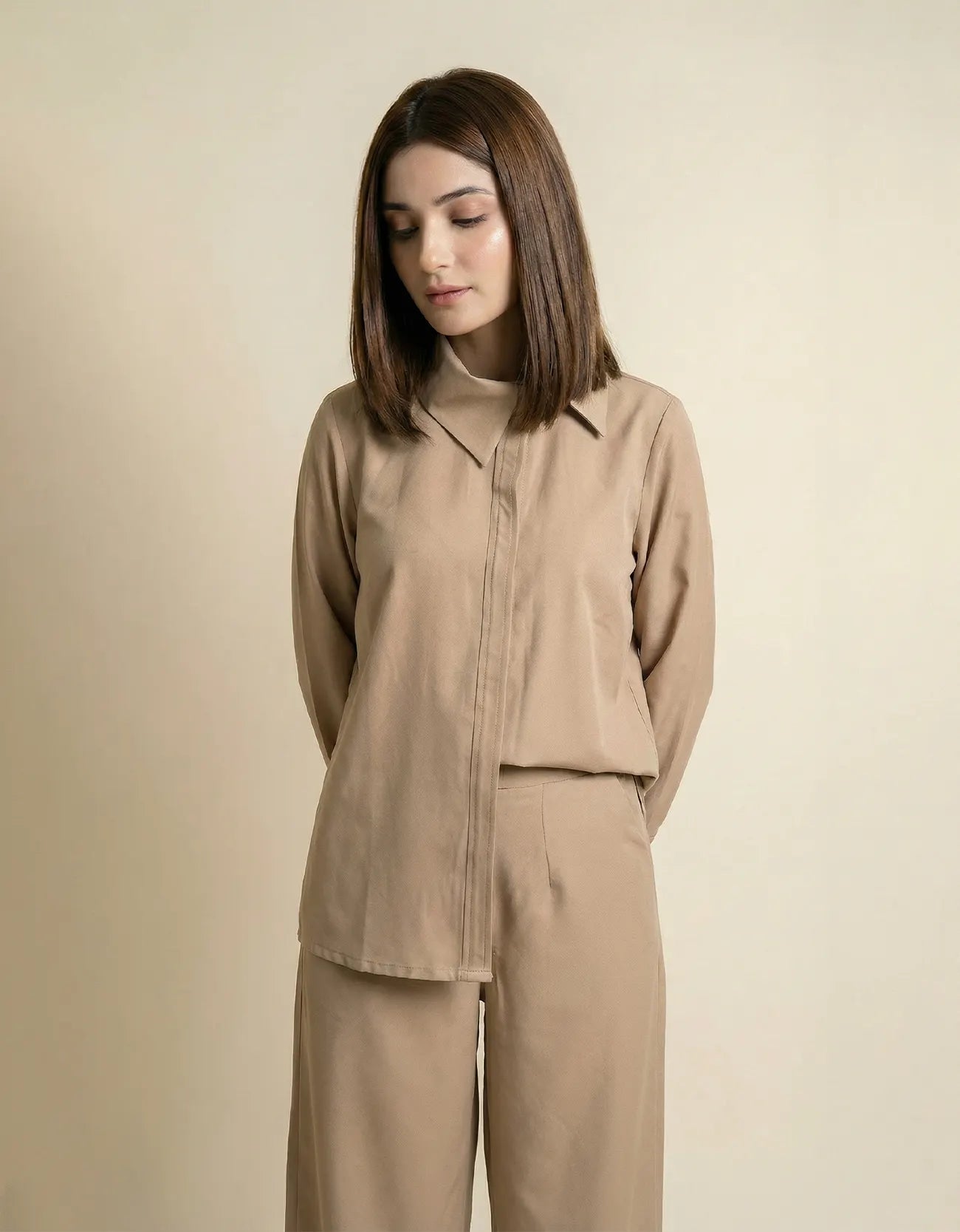 OFFSET BUTTONED SHIRT