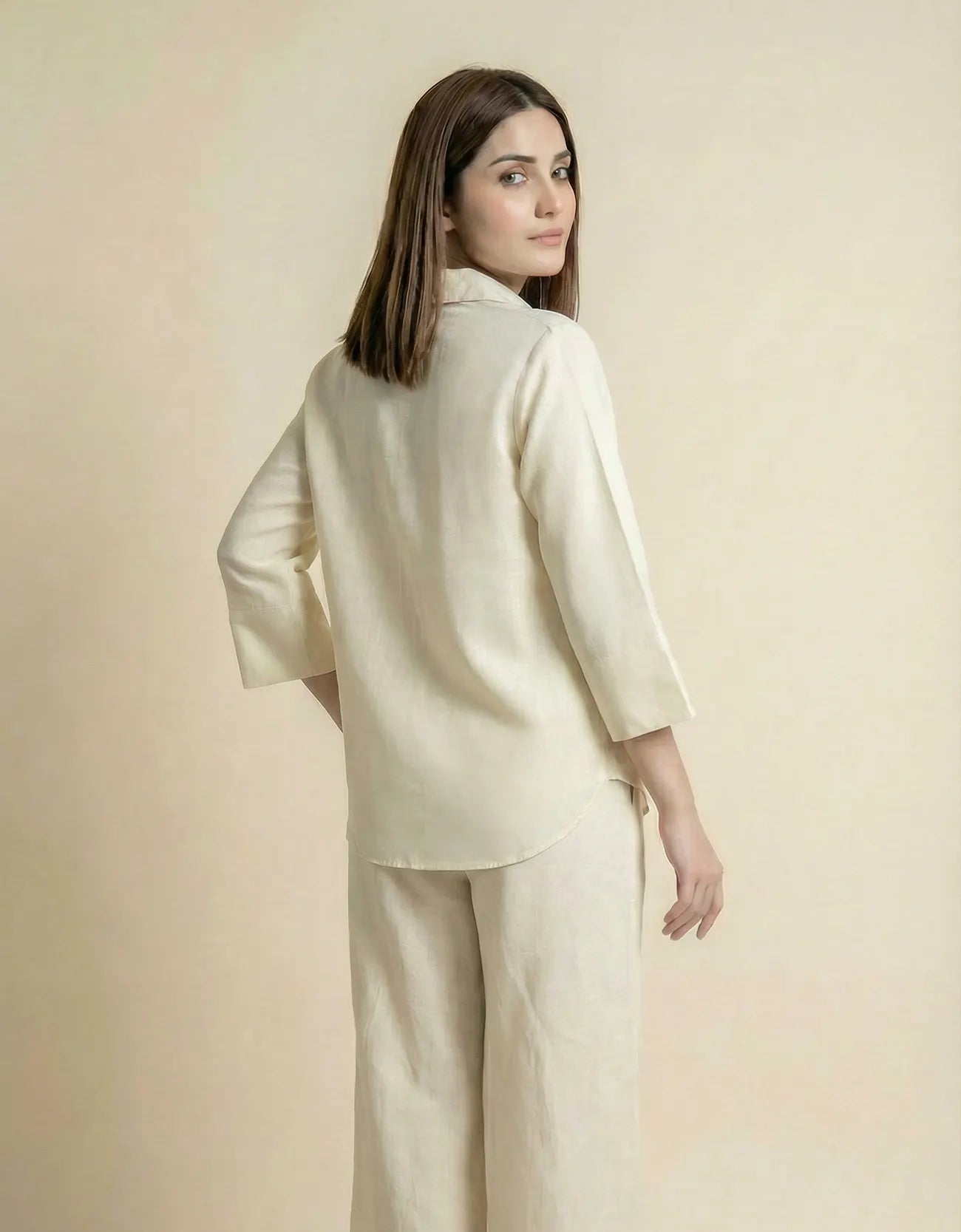 LINEN INVERTED PLEAT TOP