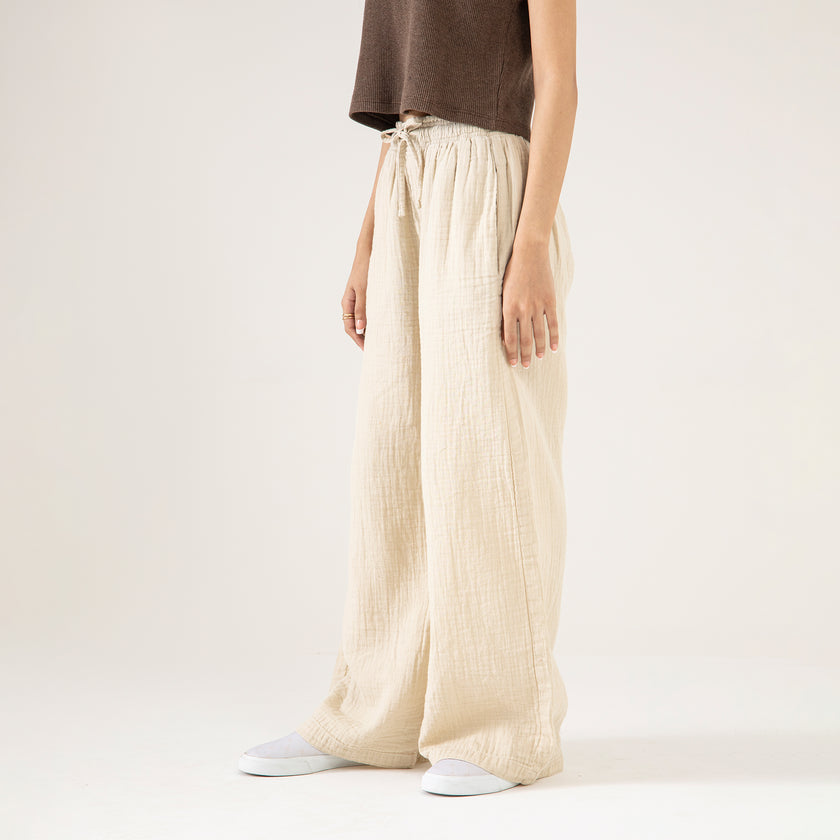 WIDE LEG MUSLIN TROUSER