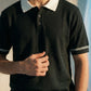 Knitted Contrast Collar Polo