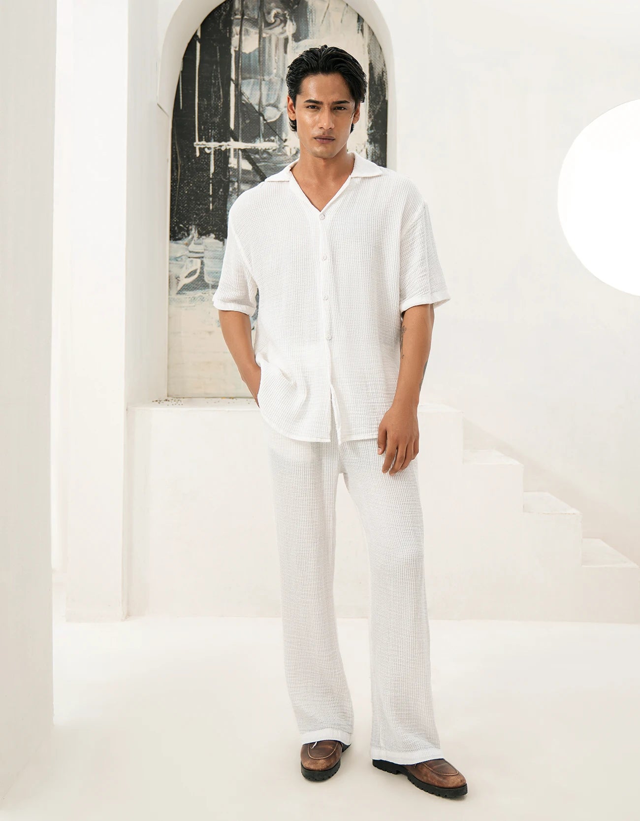 WAFFEL TEXTURED SAFARI SHIRT