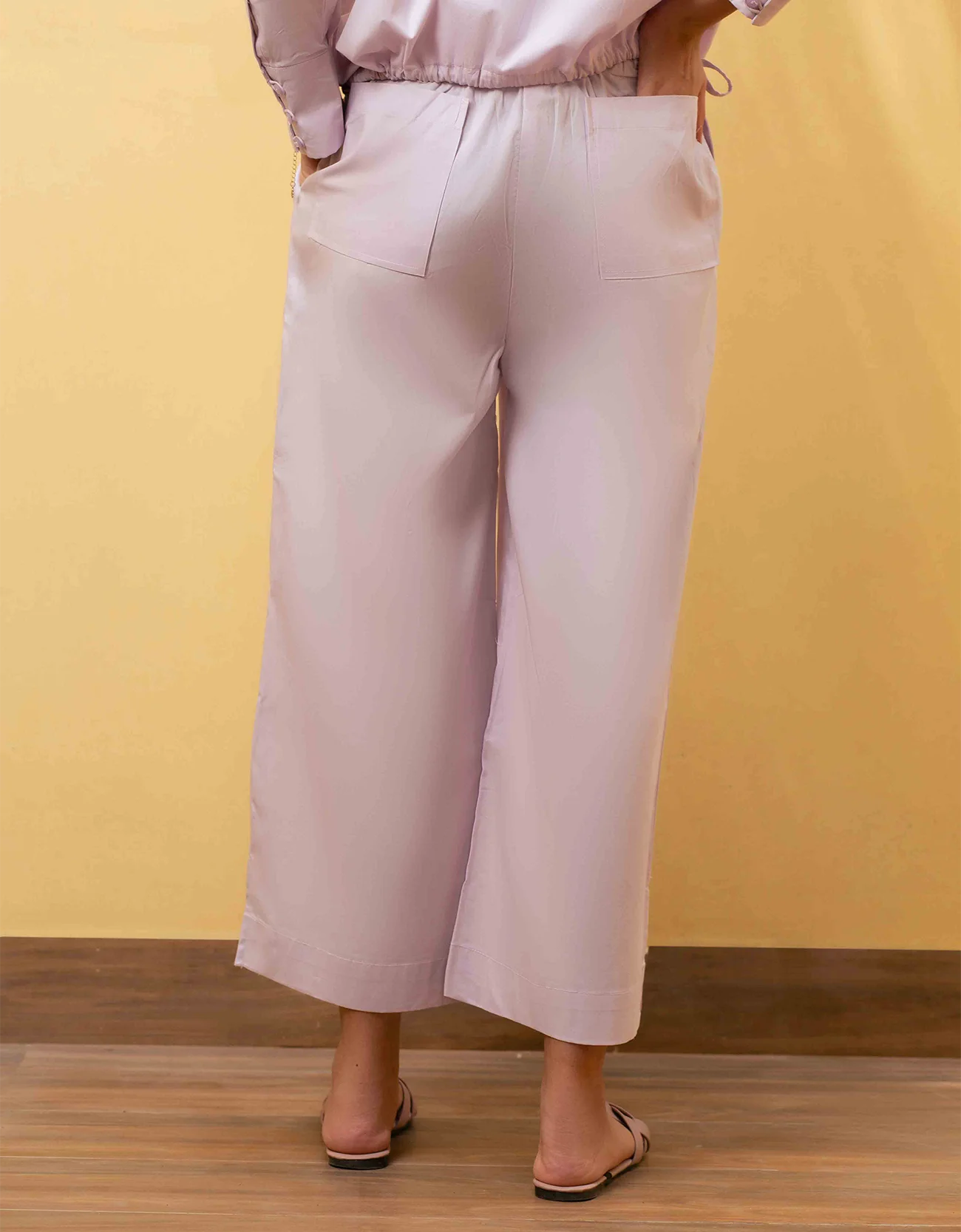 POPLIN WIDE LEG TROUSER