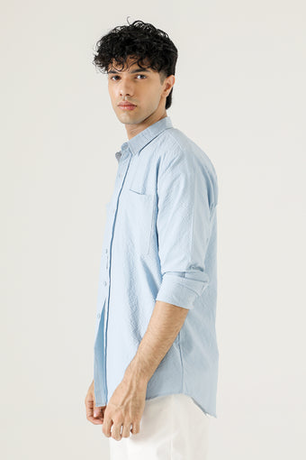 DOUBLE PATCH POCKET TEXTURED SHIRT