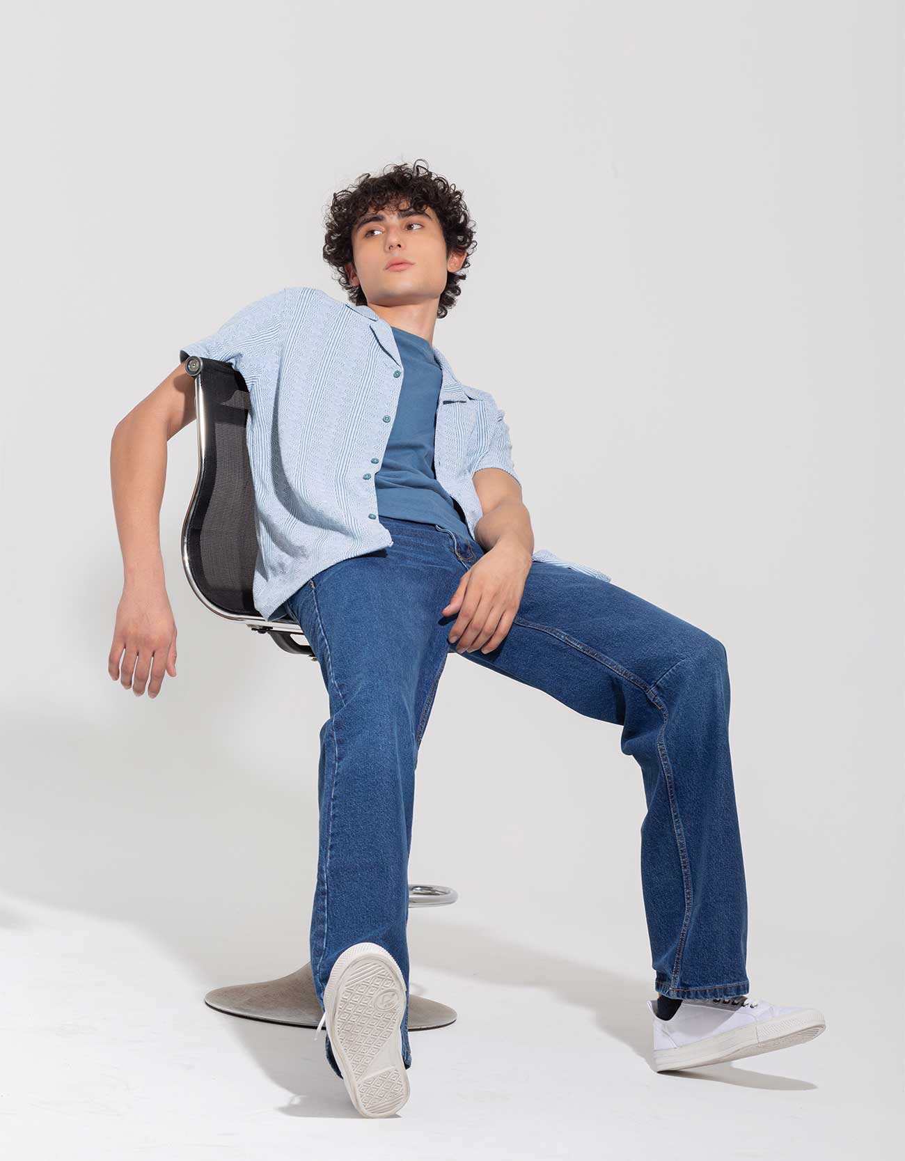 JACQUARD BUTTONDOWN SAFARI SHIRT