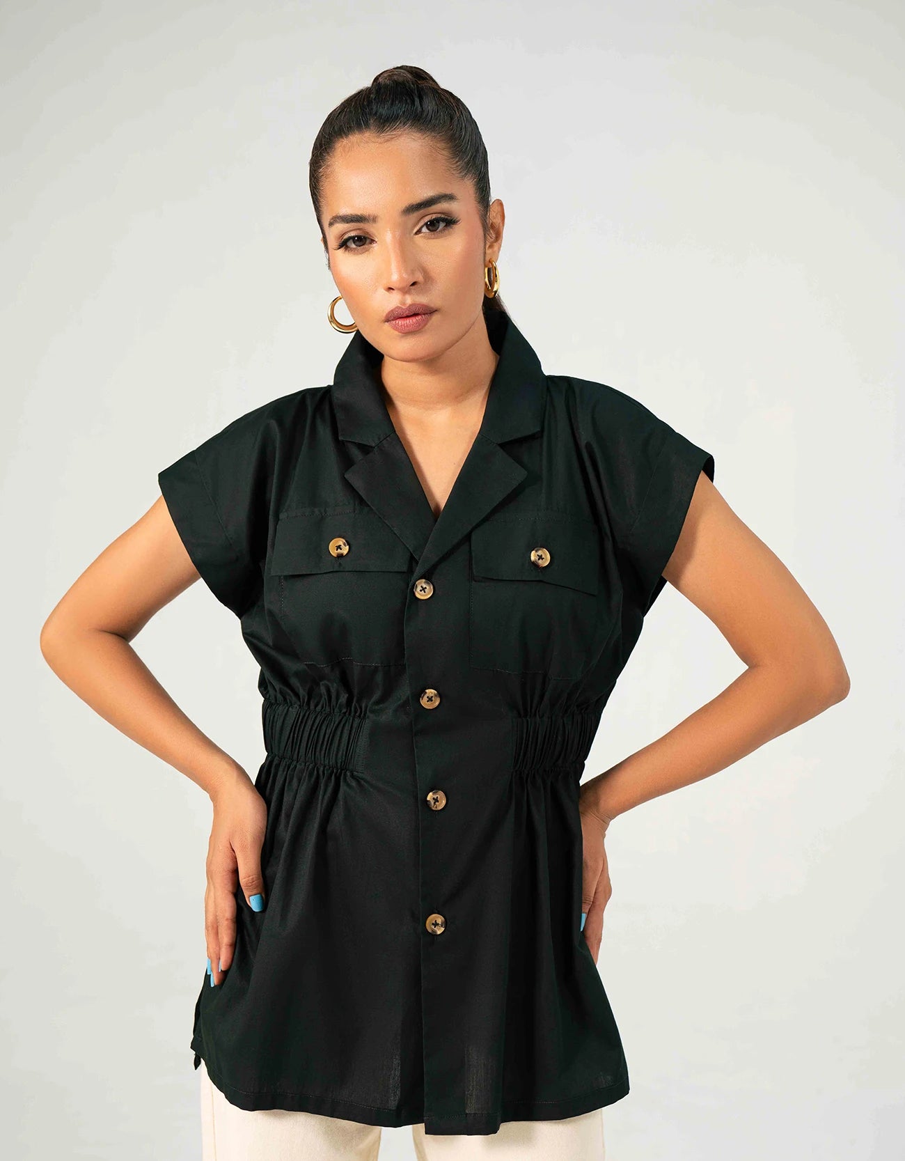 POPLIN COAT COLLAR SHIRT