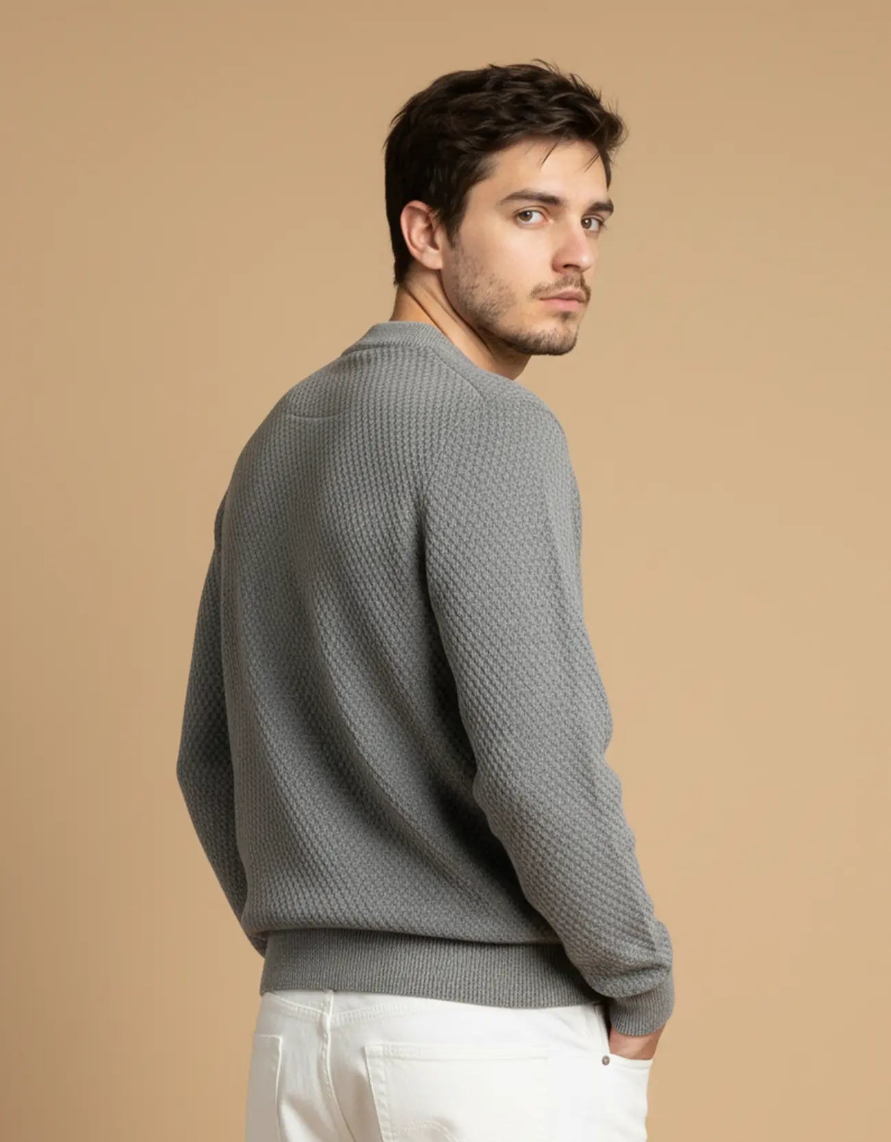 TEXTURED WOOLEN SWEATSHIRT