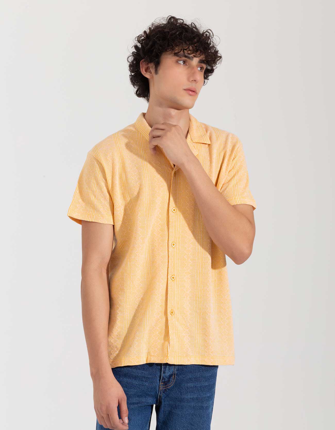 JACQUARD BUTTONDOWN SAFARI SHIRT
