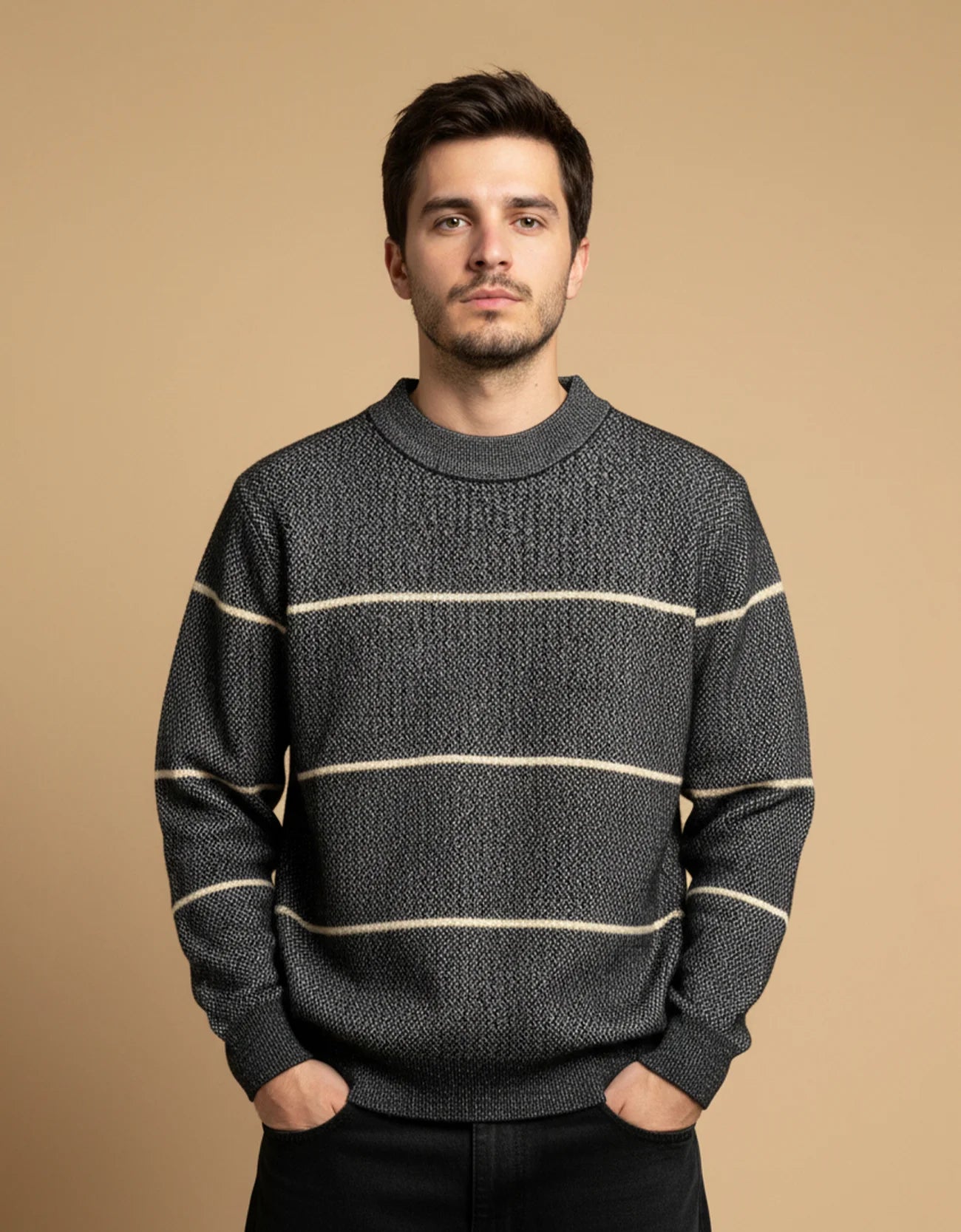 STRIP DETAILED SWEATSHIRT