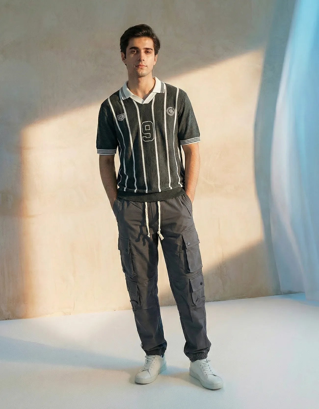 STRIPPED JOHNNY COLLAR POLO