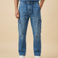 DENIM STRAIGHT TROUSER FADED CARGO