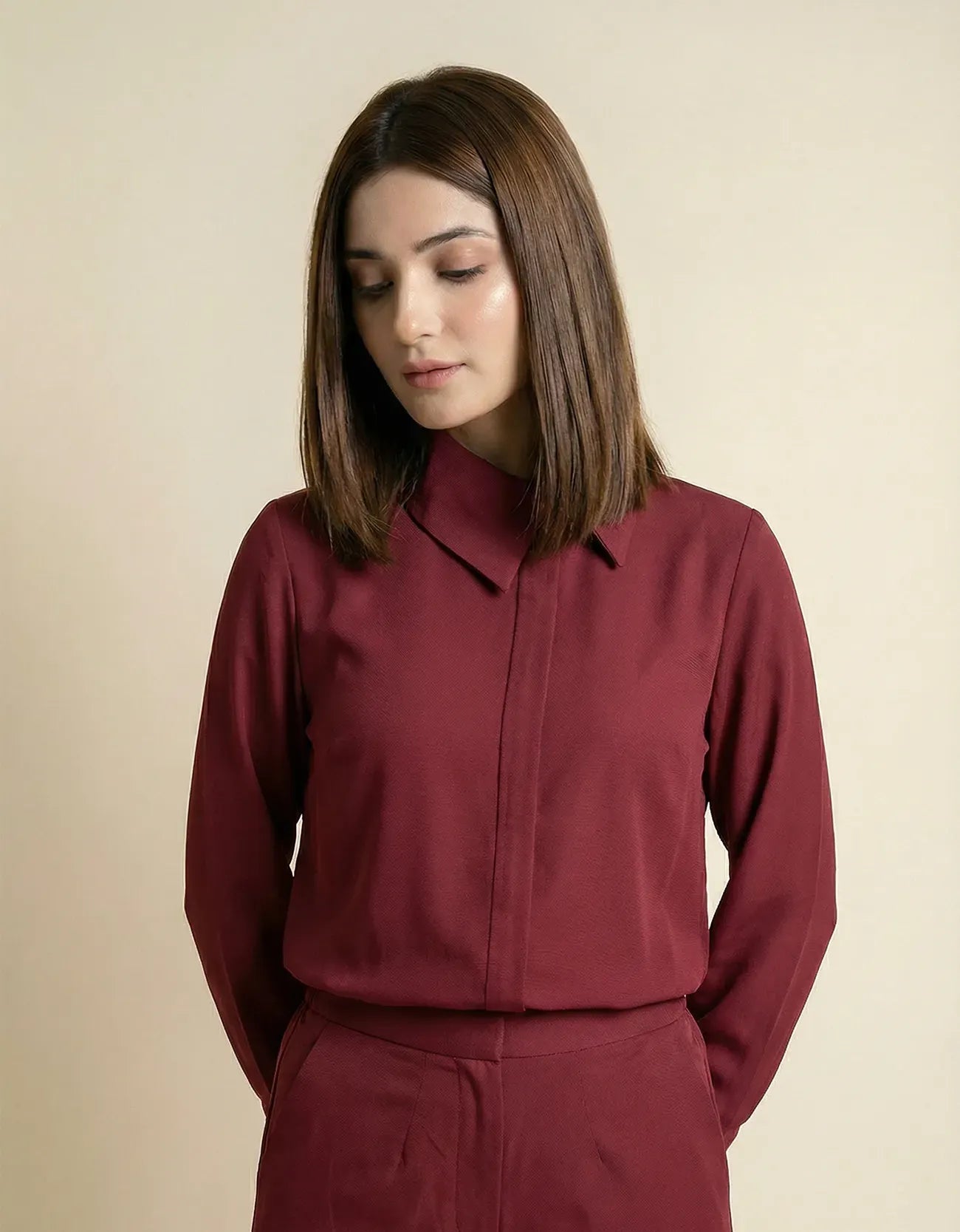 OFFSET BUTTONED SHIRT