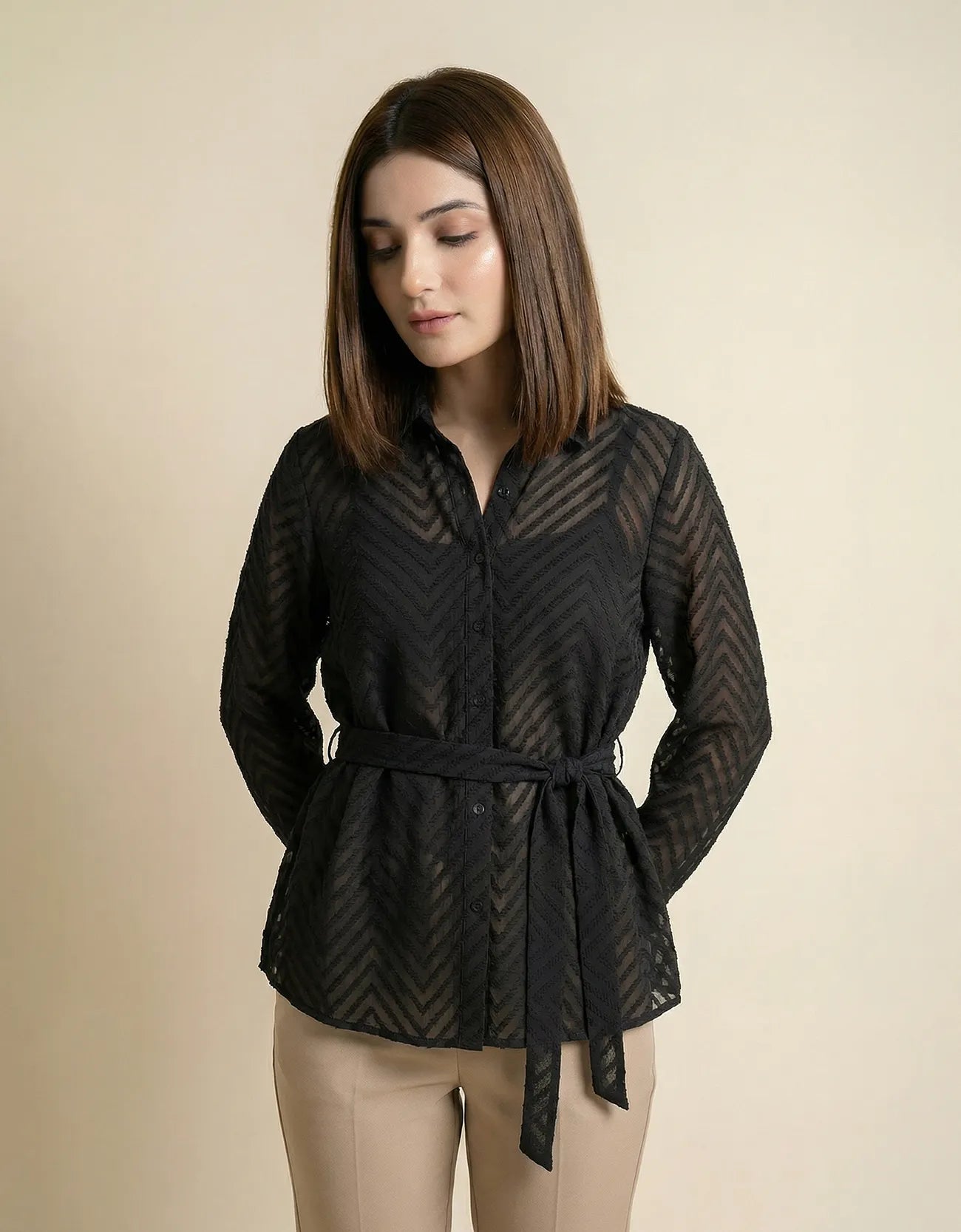 TEXTURED SHEAR SHIRT