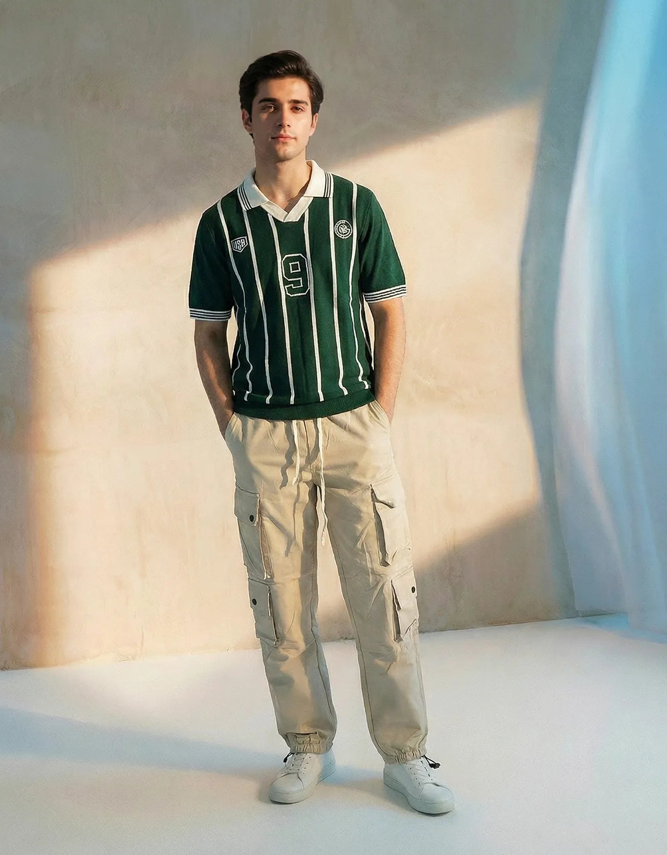 Stripped Johnny Collar Polo