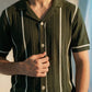 RIBBED TEXTURED CAMP COLLAR SHIRT
