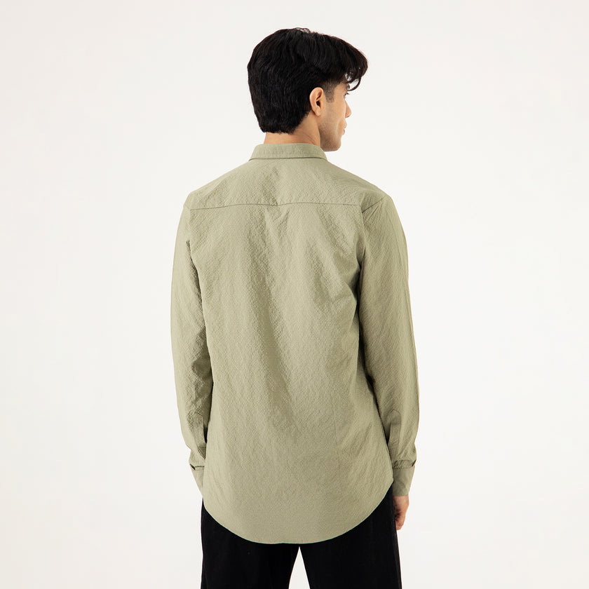 FLAP POCKET TEXTURED SHIRT