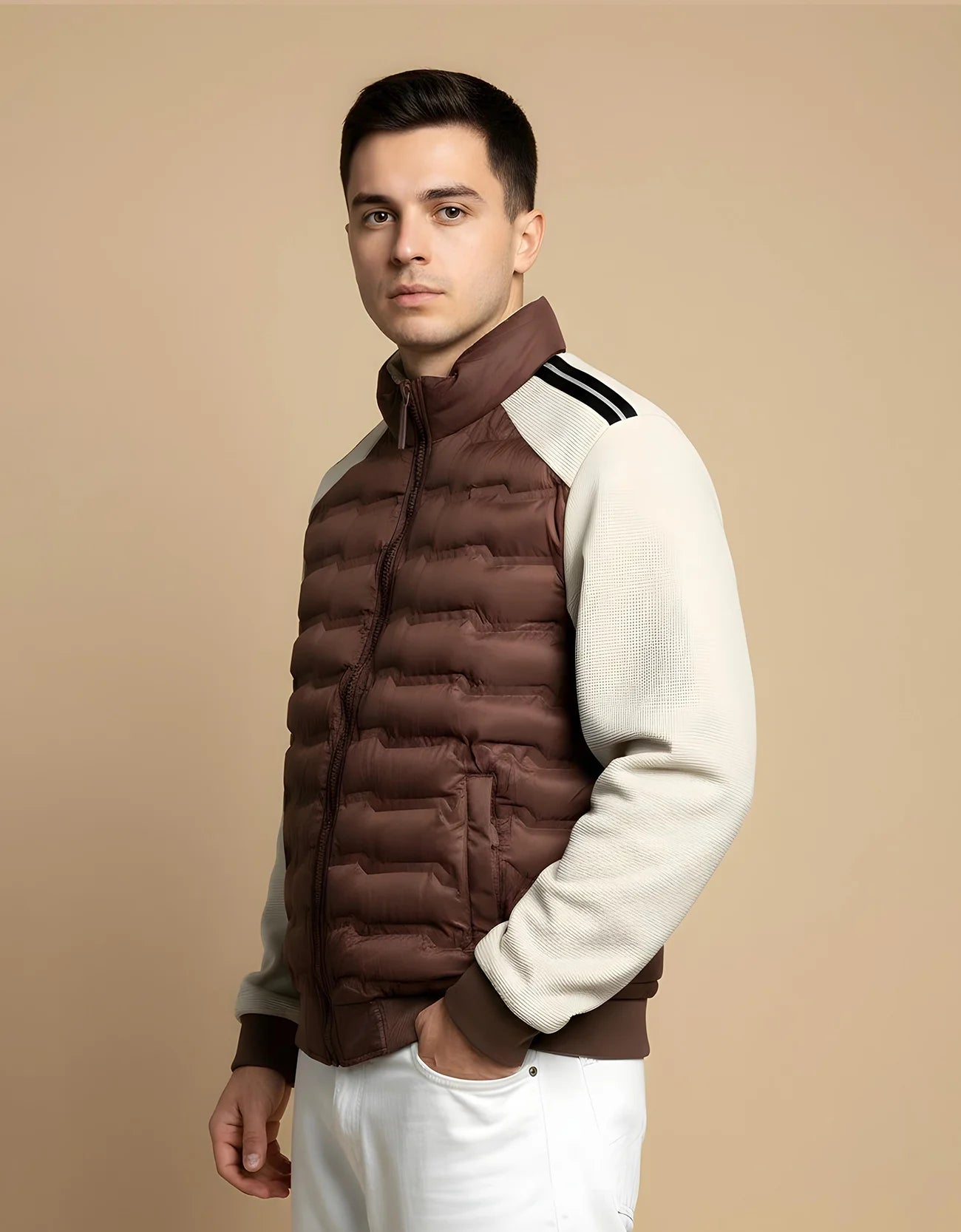 CONTRAST SLEEVED PUFFER