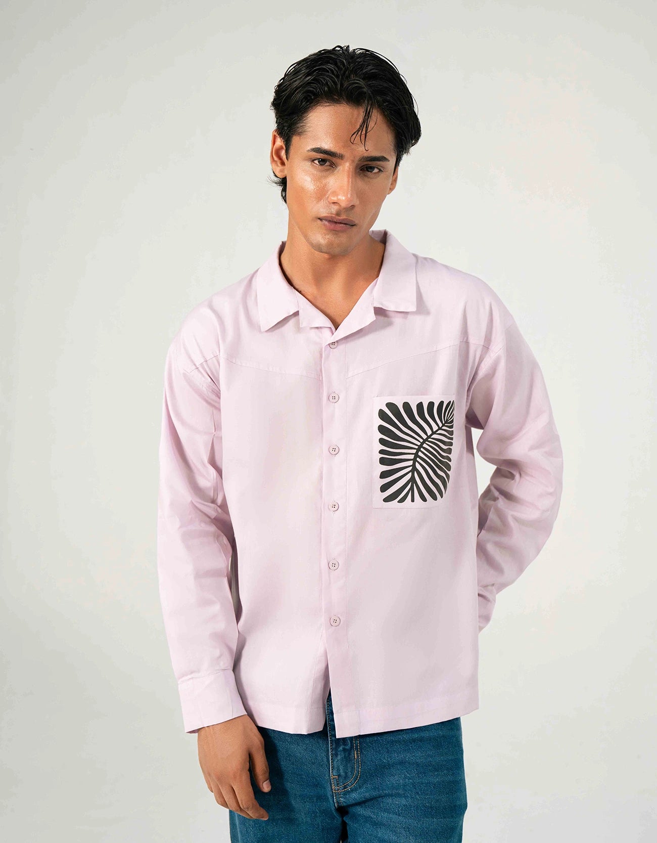 POPLIN PRINTED POCKET SHIRT