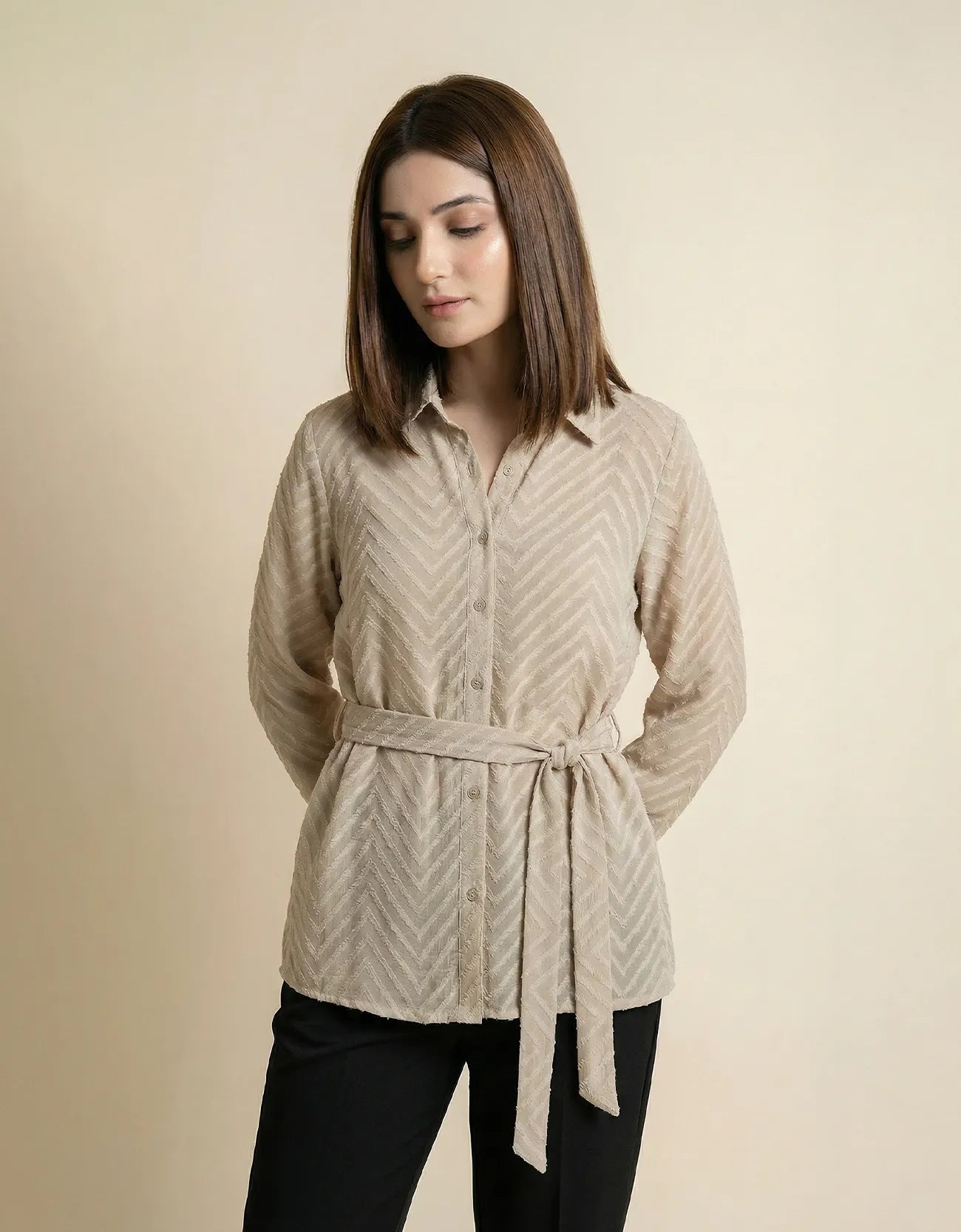 TEXTURED SHEAR SHIRT