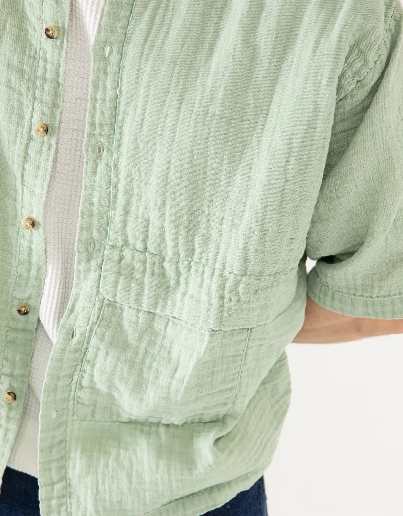 MUSLIN FLAP POCKET SHIRT