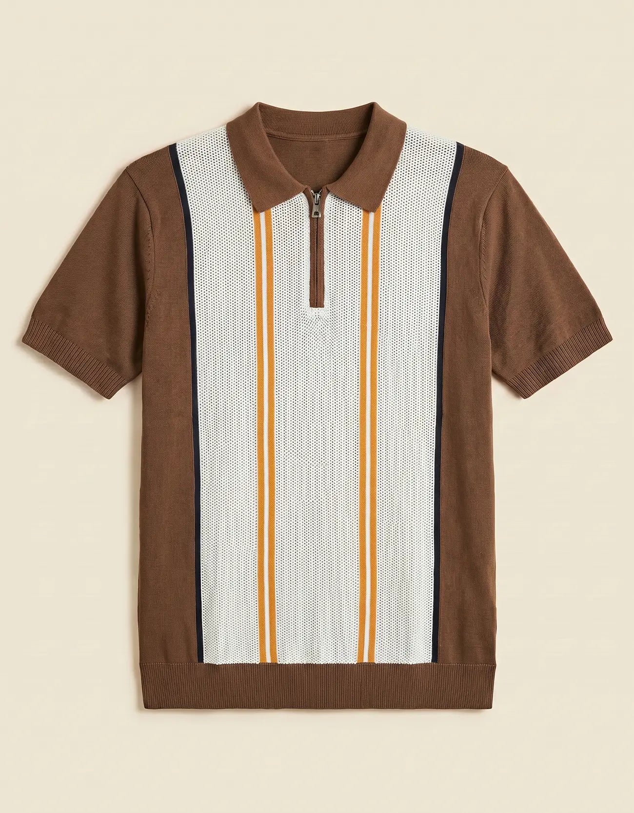 MEN'S ZIPER KNIT POLO SHIRT