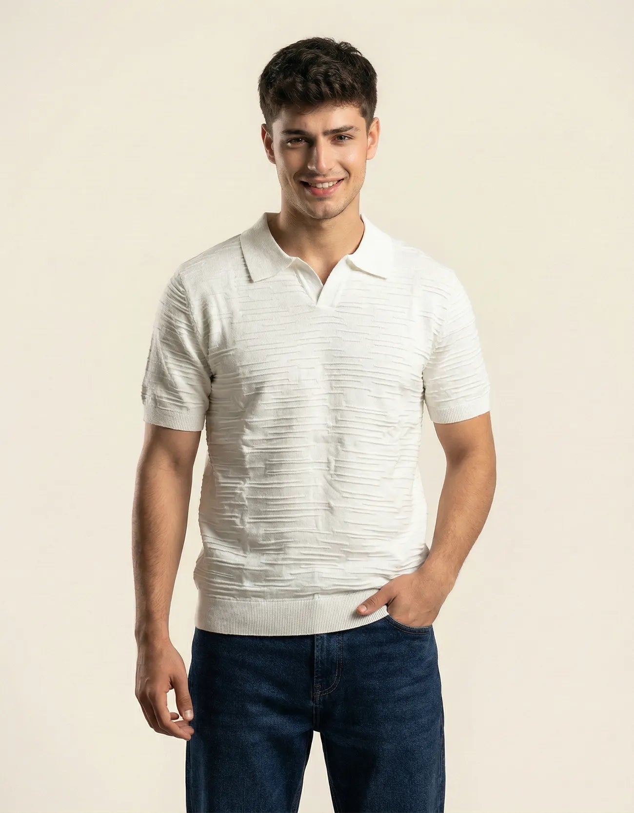 ROD TEXTURED JOHNNY COLLAR