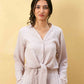 MUSLIN KNOTTED BUTTON UP TOP