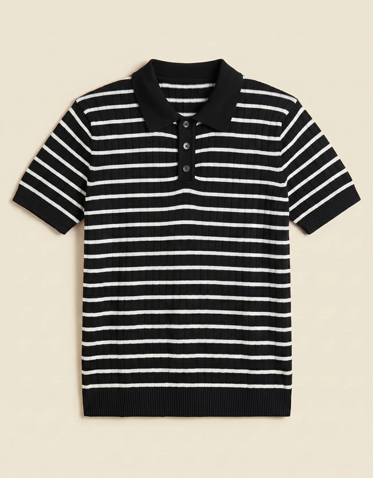 MEN'S STRIPED KNIT POLO