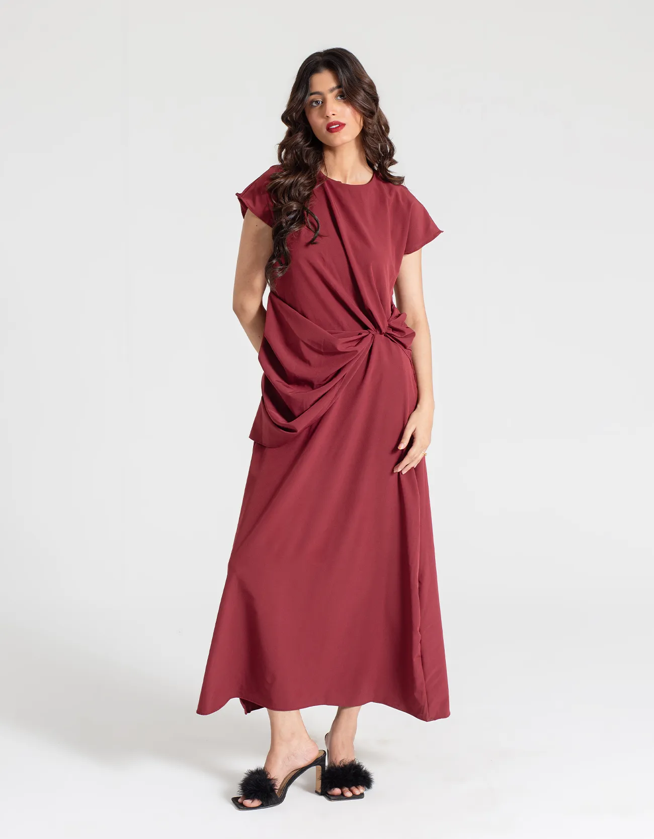 MIDI DRAPERY DRESS