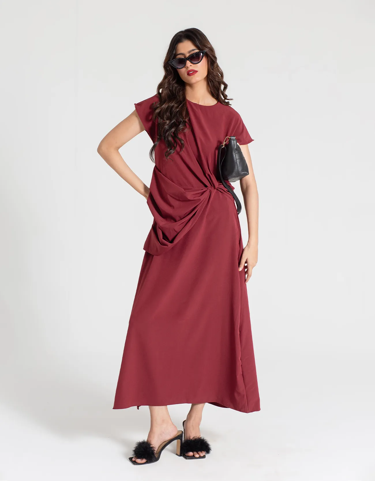 MIDI DRAPERY DRESS