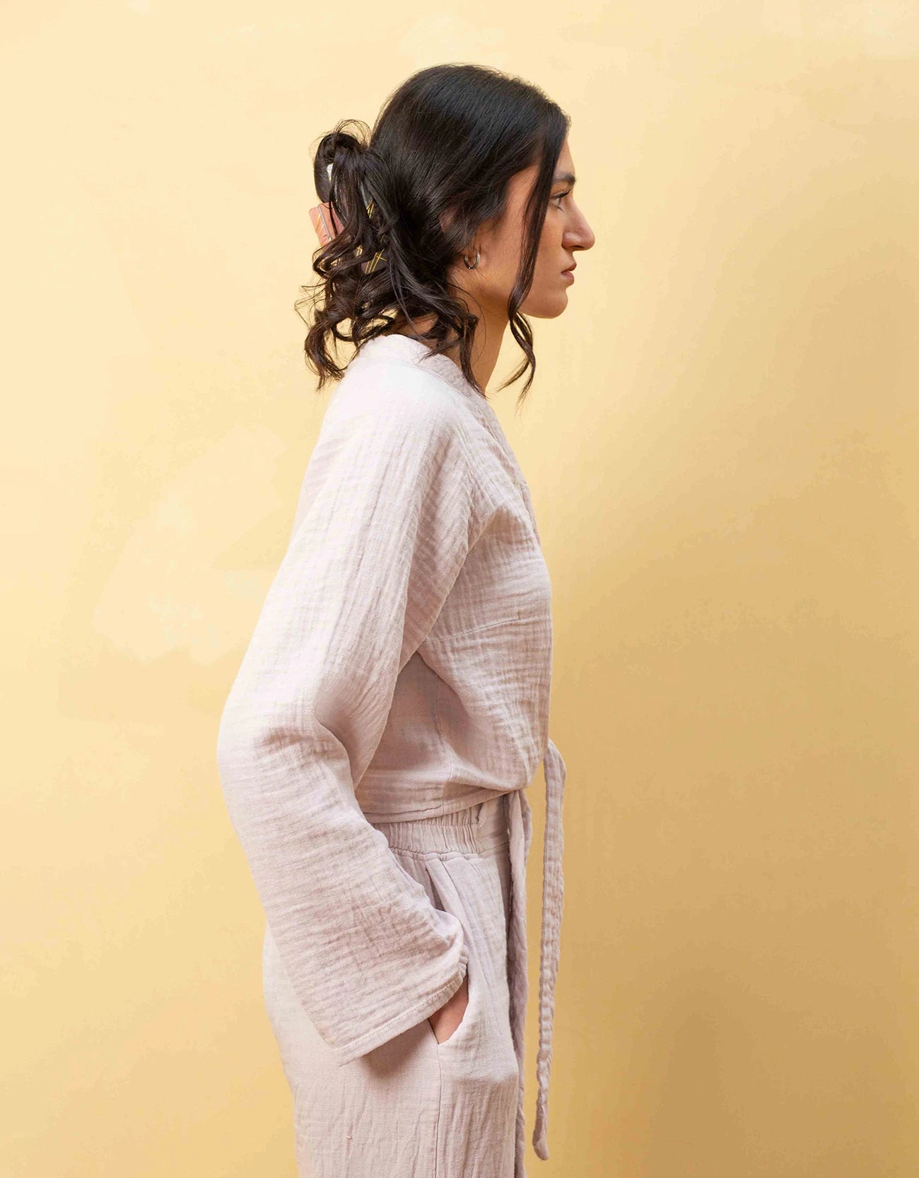 MUSLIN KNOTTED BUTTON UP TOP