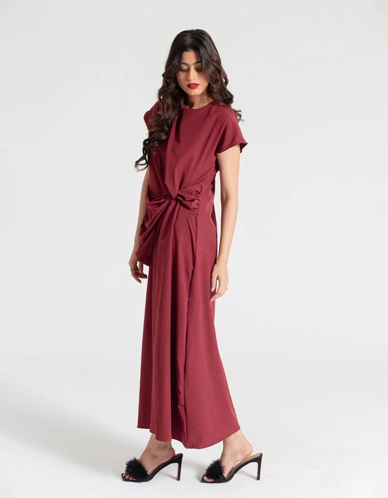 MIDI DRAPERY DRESS