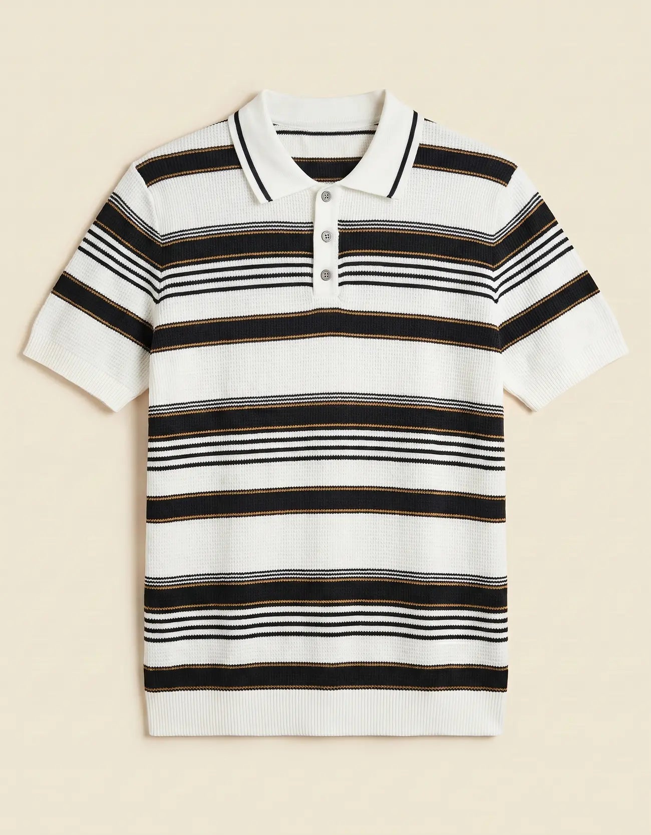 MEN'S STRIPED KNIT POLO