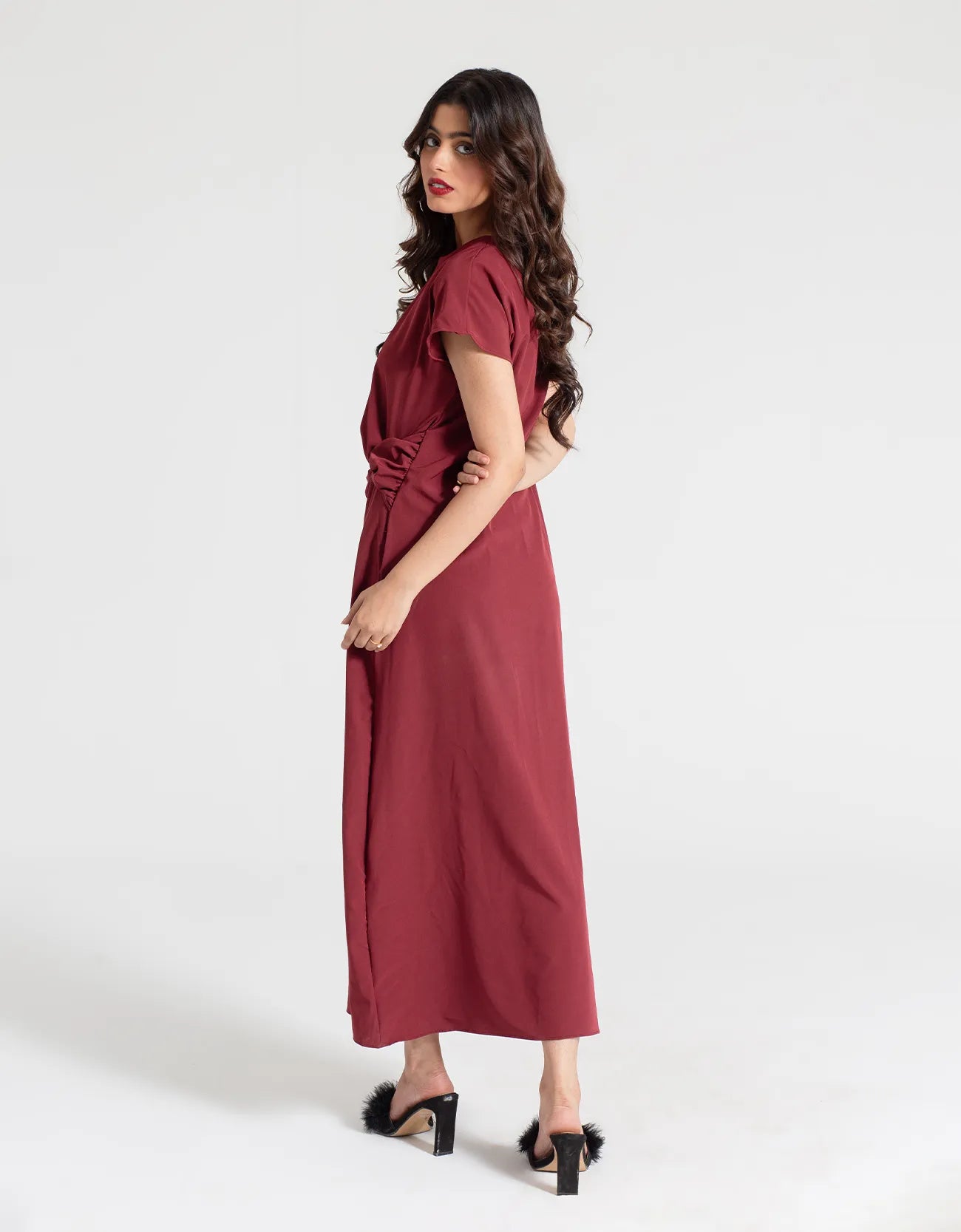 MIDI DRAPERY DRESS