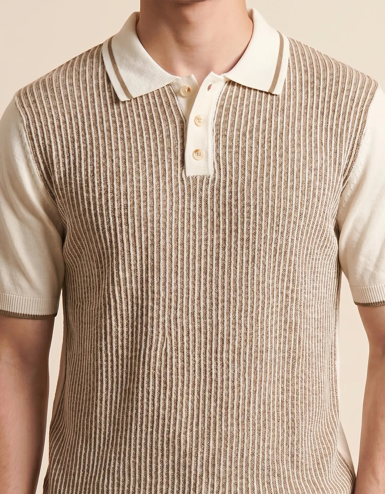 MEN'S RIBBED KNIT POLO SHIRT