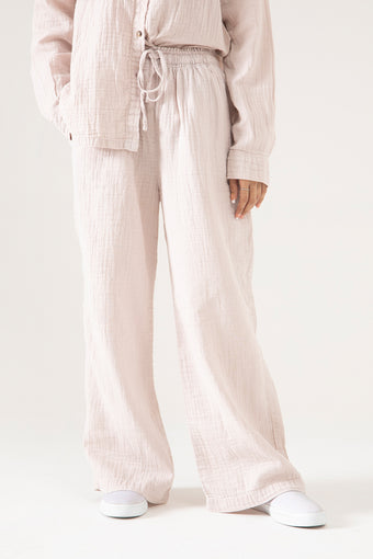 WIDE LEG MUSLIN TROUSER