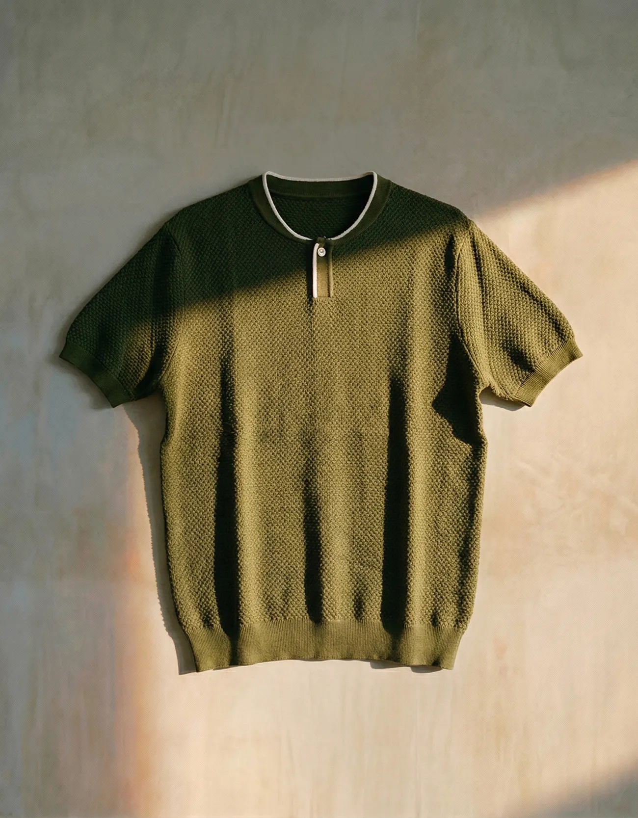 TEXTURED HENLEY SHIRT