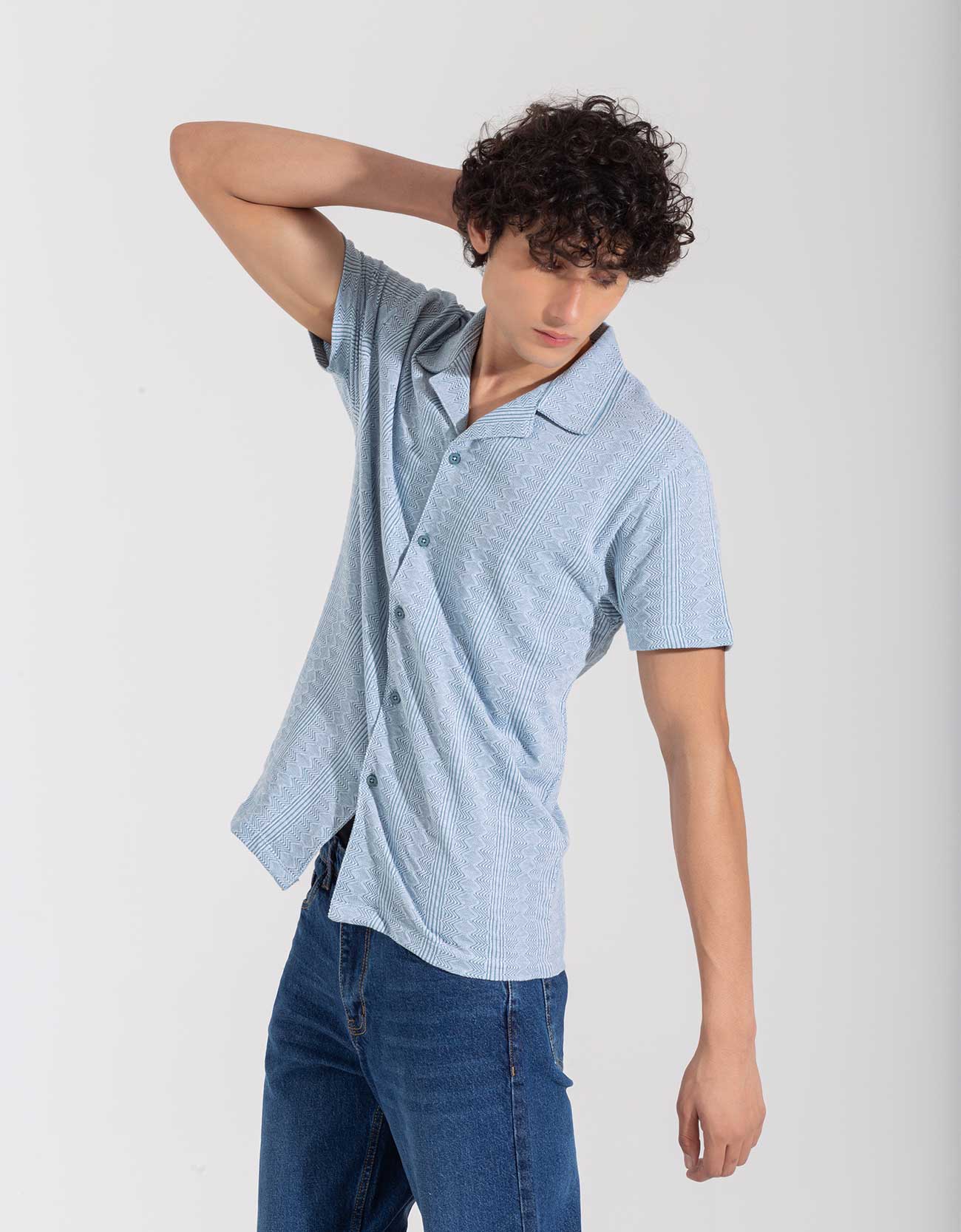 JACQUARD BUTTONDOWN SAFARI SHIRT