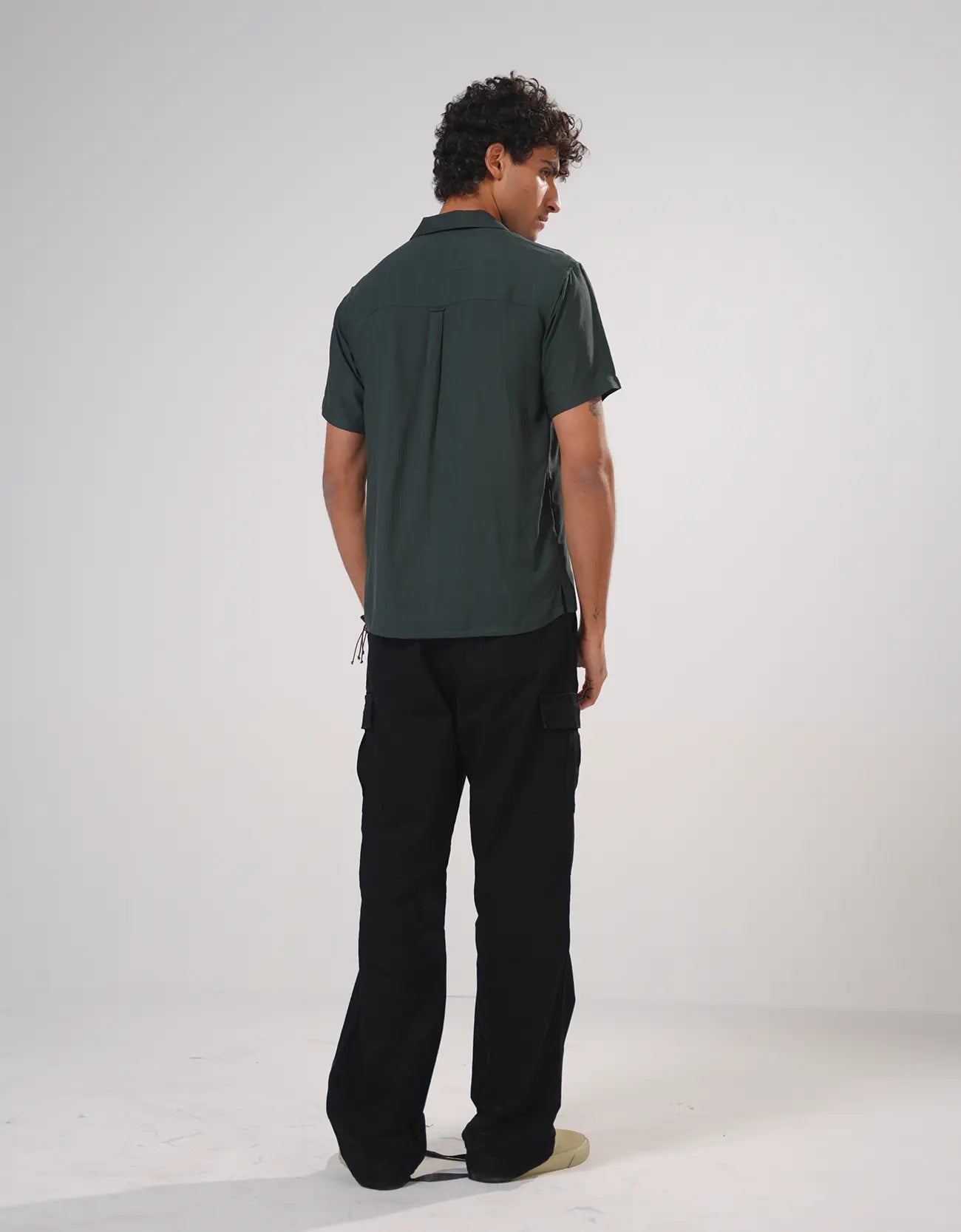 LOOSEFIT CAMP COLLAR TEXTURED SHIRT