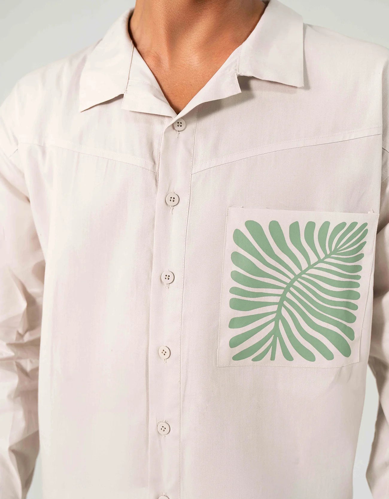 POPLIN PRINTED POCKET SHIRT