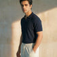 RIBBED JOHNNY COLLAR POLO
