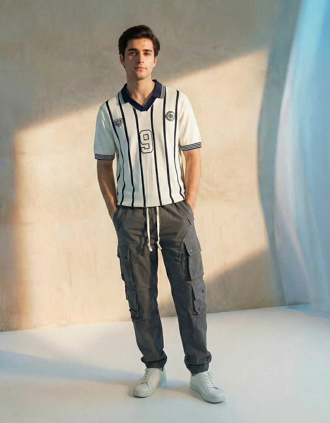 Stripped Johnny Collar Polo