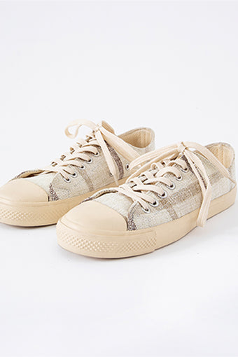 CHECK JUTE LACE-UP SNEAKERS