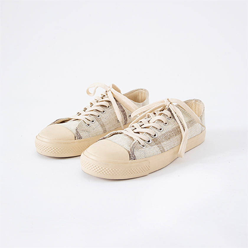 CHECK JUTE LACE-UP SNEAKERS