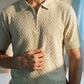 CHAVERON TEXTURED QUARTER ZIP POLO