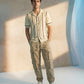 RIBBED TEXTURED CAMP COLLAR SHIRT