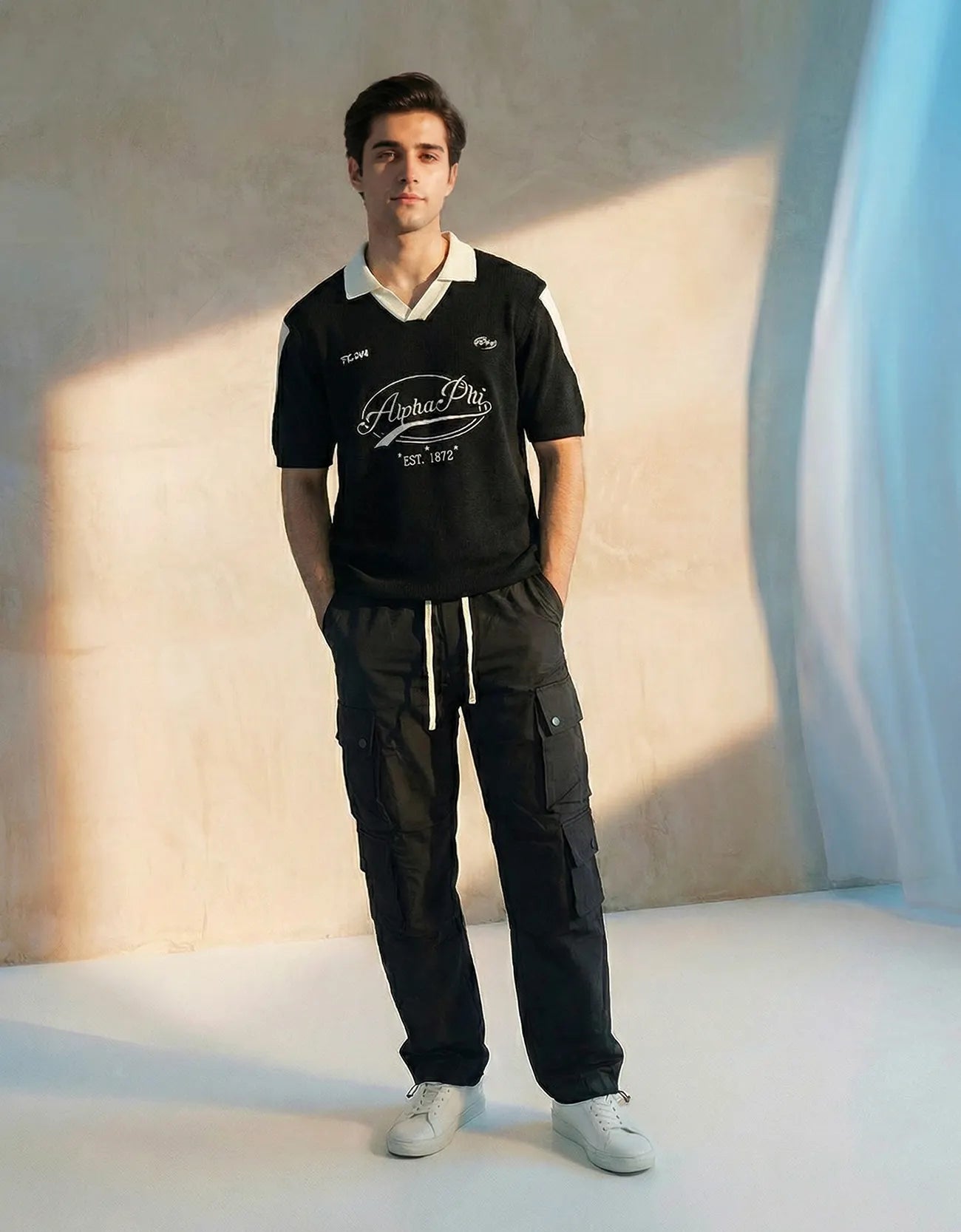 PRINTED JOHNNY COLLAR POLO