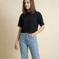 CROP TEXTURED TEE