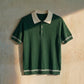 Knitted Contrast Collar Polo